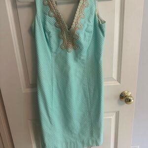 Lilly Pulitzer Green Embellished Sheath Mini Dress
